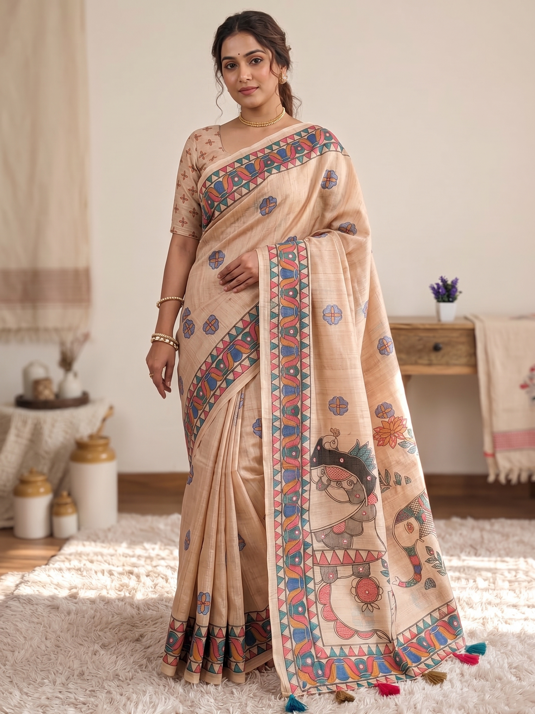 Pure Elegance: Tap to Buy This Stunning Elephant Motif Saree 😍